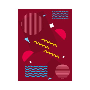 soyut ve geometrik şekilli kırmızı arkaplan, renkli tasarım