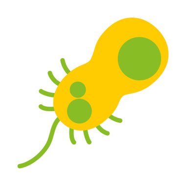 Kolerae bakteri simgesi, düz stil