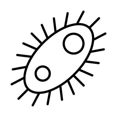 kuduz bakteri simgesi, çizgi biçimi