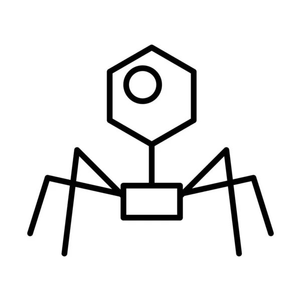 Bakteriophage form icon, line style — Stockvektor