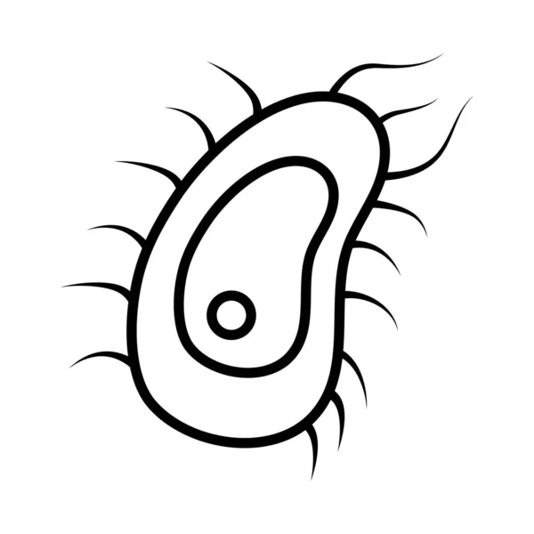 Escherichia coli Bakterien Symbol, Linienstil — Stockvektor