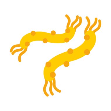 espirilos bakteri simgesi, düz stil