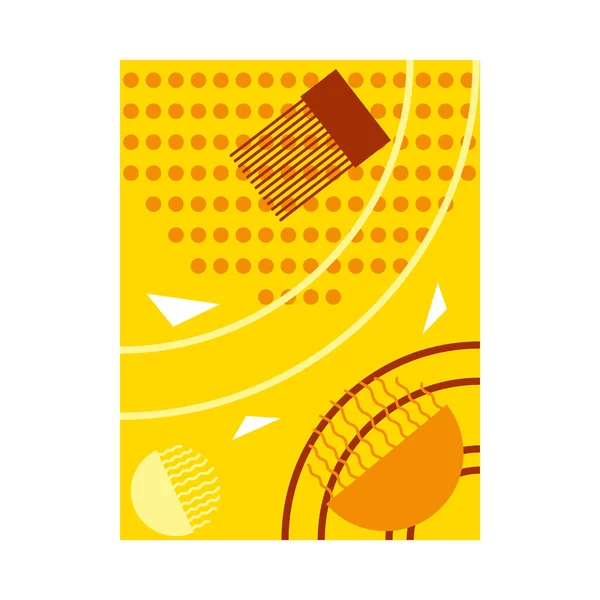 Fondo abstracto amarillo con puntos anaranjados, diseño colorido — Vector de stock
