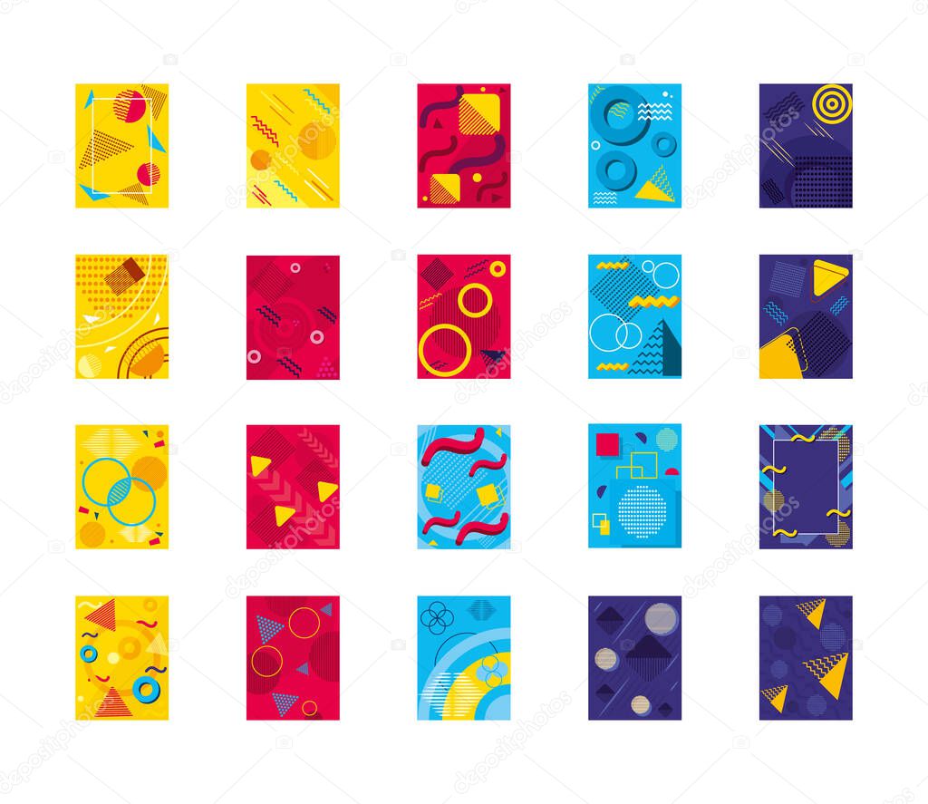 icon set of abstract and colorful backgrounds