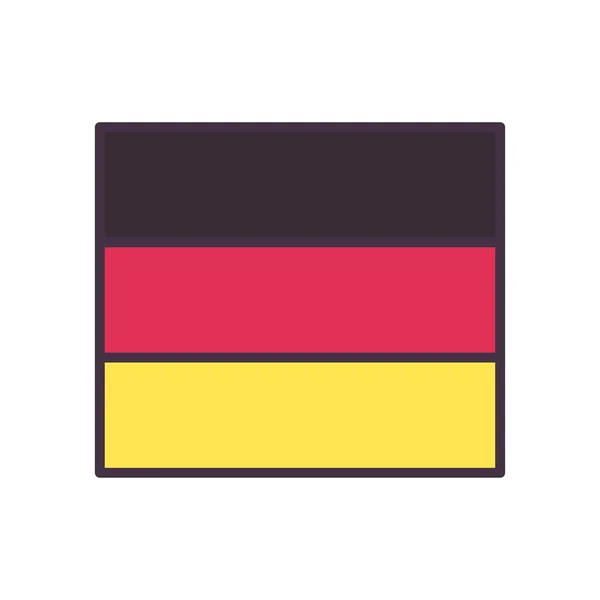 Niemiecka flaga linii i wypełnić styl wektor projekt ikony — Wektor stockowy