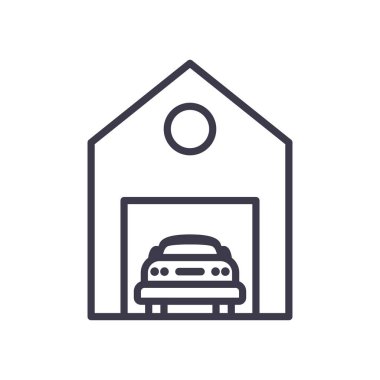 Otopark çizgisi biçim vektör tasarımındaki araba