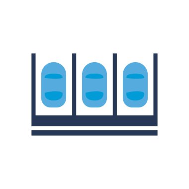 Otopark alanı düz biçim ikon vektör tasarımında arabalar