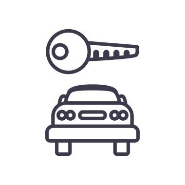 anahtar araba ön taraf simge vektör tasarımı üzerinde