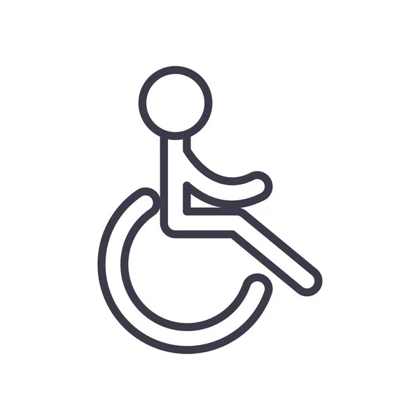 Rollstuhlparken Straßenschild Linie Stil Symbol Vektor Design — Stockvektor