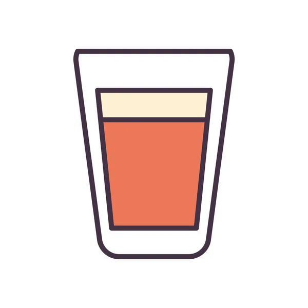 Baris gelas bir dan desain vektor ikon gaya isian - Stok Vektor