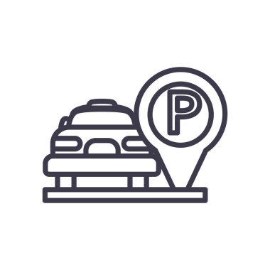 Otoyol işareti gps işareti ve otomobil çizgisi biçim vektör tasarımı