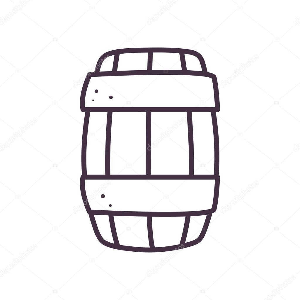 beer wood barrel line style icon vector design