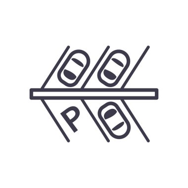 Otopark alanı çizgisi biçim vektör tasarımında arabalar