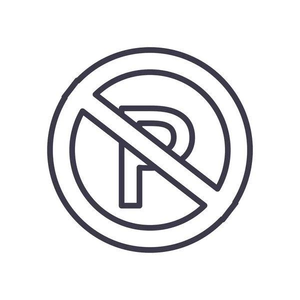 Знак парковки дороги з іконою стилю заборони Векторний дизайн — стоковий вектор