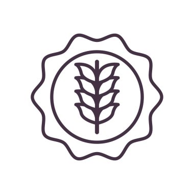 Buğday kulağı mühür çizgisi biçim vektör tasarımı