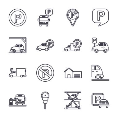 park çizgisi biçim simgesi vektör tasarımı