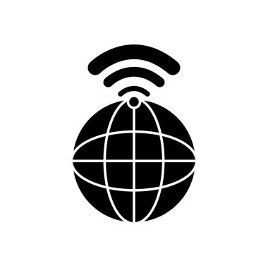 Wi-Fi sinyal simgesi, siluet biçimine sahip küresel küre