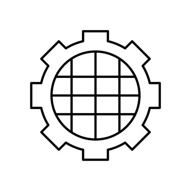 küresel küre simgesine sahip dişli tekerlek, çizgi biçimi