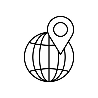 konum pin simgesi, satır biçimi ile küresel küre