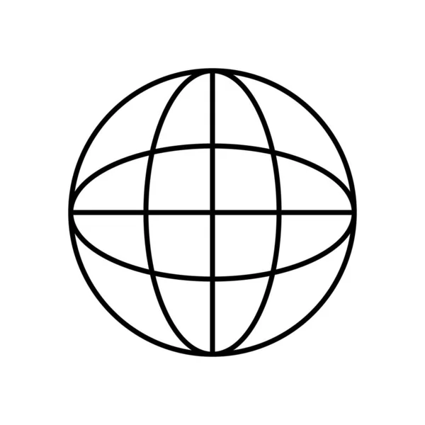 Global sphere icoon, lijn stijl — Stockvector