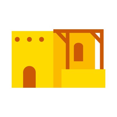 Mısır ev simgesi, düz stil