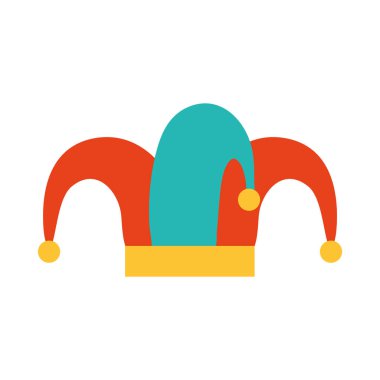 Palyaço şapkası simgesi, düz stil