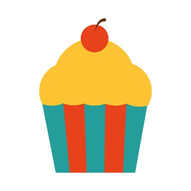 Tatlı kek ikonu, düz stil.