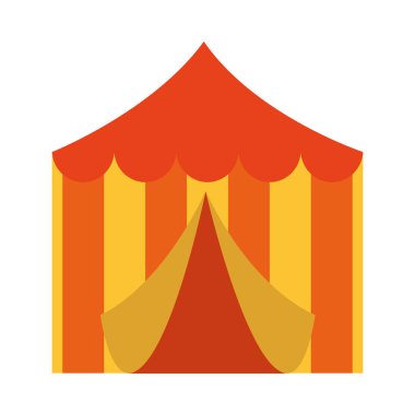 Açık çadır simgesi, düz stil