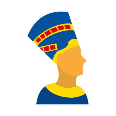 Mısırlı nefertiti simgesi, düz stil