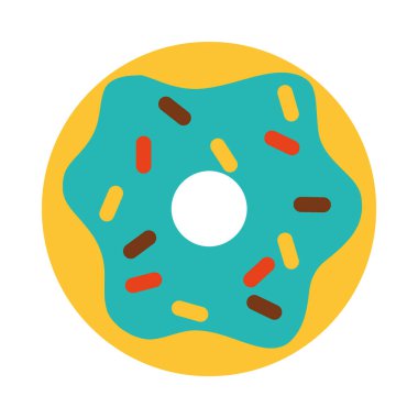 Tatlı çörek ikonu, düz stil.