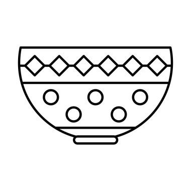 Mısır tasarım ikonlu kase, satır biçimi