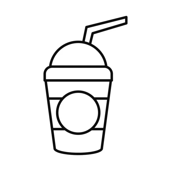 Icona della tazza fredda, stile linea — Vettoriale Stock