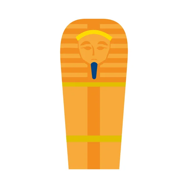 Antiguo icono del ataúd egipcio, de estilo plano — Vector de stock