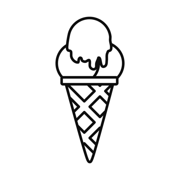 Icono de cono de helado, estilo de línea — Archivo Imágenes Vectoriales