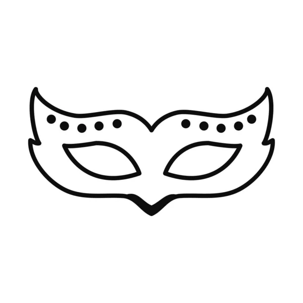 Masken-Ikone, Linienstil — Stockvektor