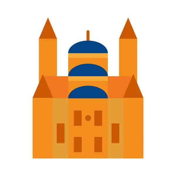 BelgRade icono de la iglesia, de estilo plano — Vector de stock