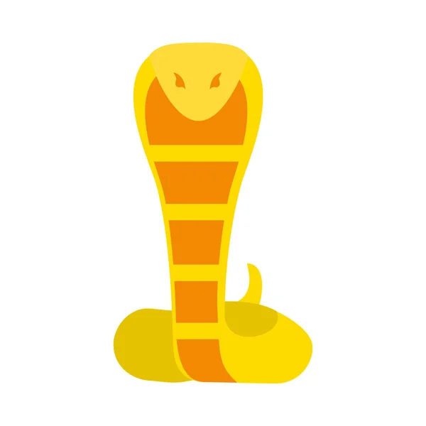 Icona del cobra egiziano, stile piatto — Vettoriale Stock