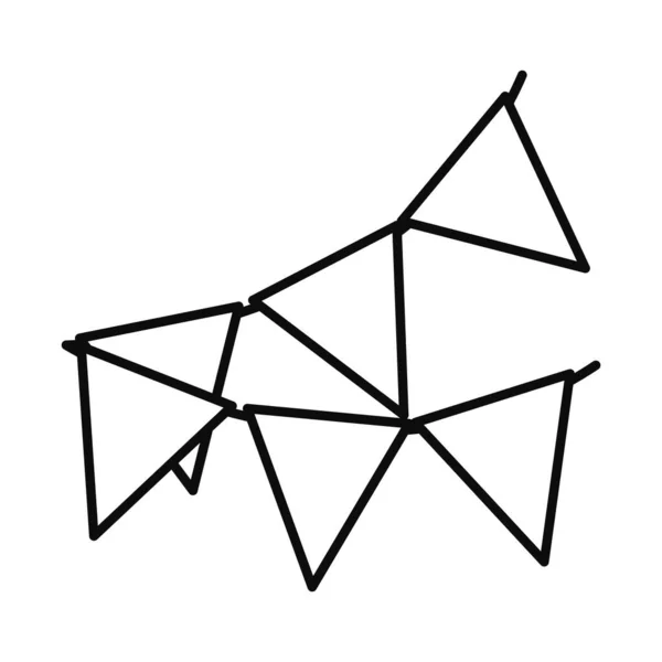 Dekorativa pennants ikon, linje stil — Stock vektor