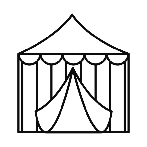 Иконка палатки, стиль линии — стоковый вектор