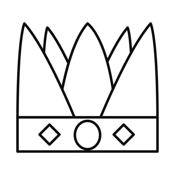 Иконка Короны, стиль линии — стоковый вектор