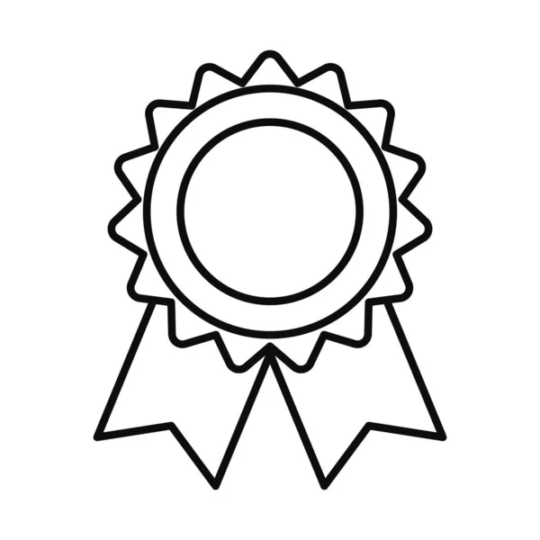 Award ribbon icon, line style — Stock Vector