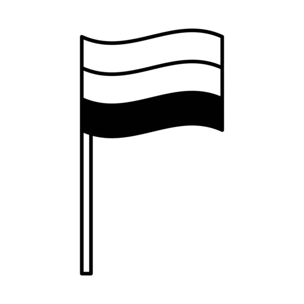 Bandera de Egipto icono, estilo de línea — Vector de stock