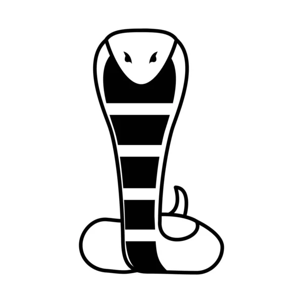 Egyptian cobra icon, line style — Stock Vector
