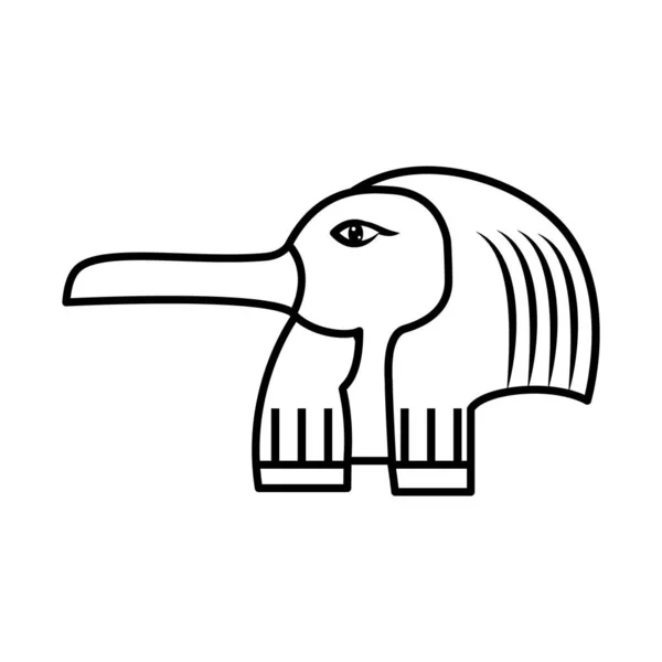 Egipcio thoth dios icono, estilo de línea — Vector de stock