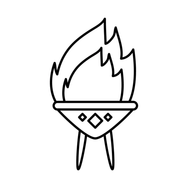 Ägyptische Feueropfer-Ikone, Linienstil — Stockvektor