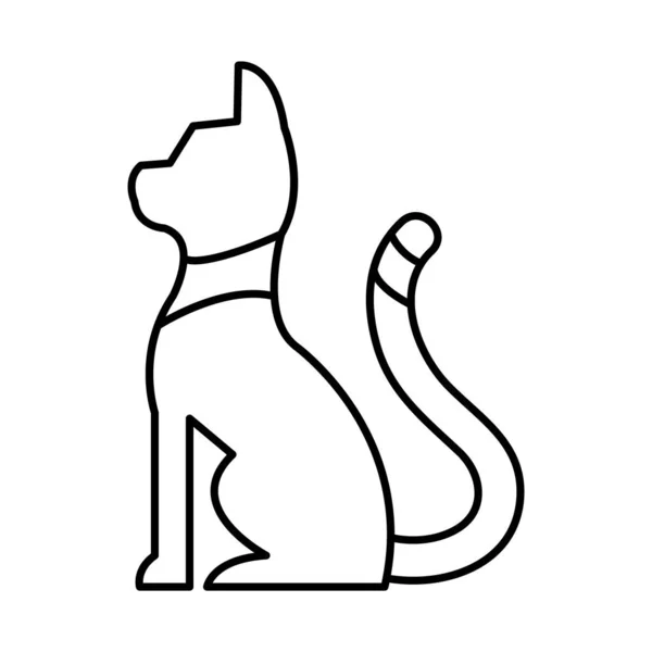 Icône de chat égyptien, style ligne — Image vectorielle