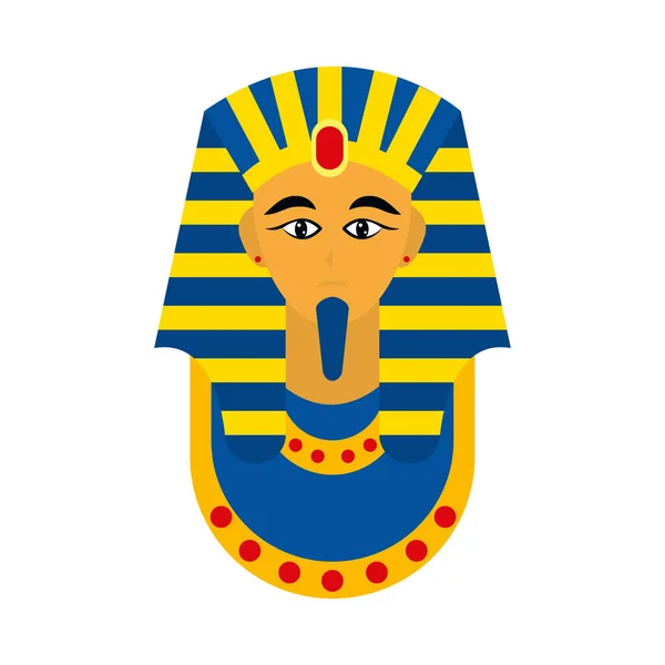 Icono de faraón egipcio, estilo plano — Vector de stock