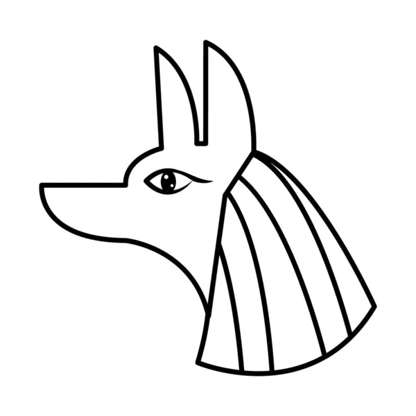 Egyptische anubis god icoon, lijn stijl — Stockvector