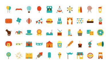 Adil simge seti, düz biçim