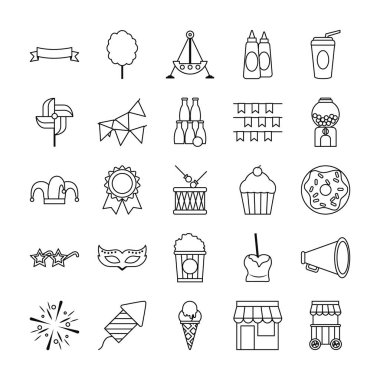 Flamalar ve adil simge seti, satır biçimi